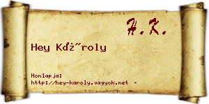 Hey Károly névjegykártya