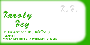 karoly hey business card